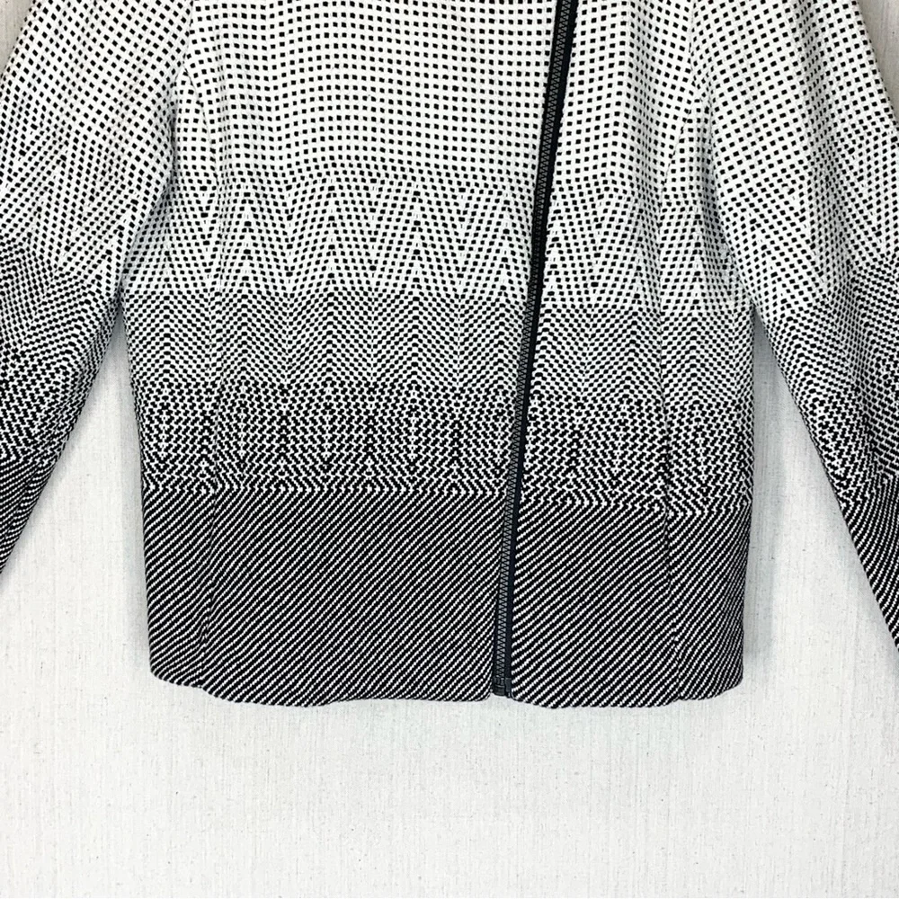 NIC+ZOE~Women’s “Connect the Dots” Black/White Asymmetric Zip Jacket~M - Picture 4 of 13